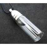 Small Empty Glass Vial Conjure Bottle Pendant with Silver Screw Cap